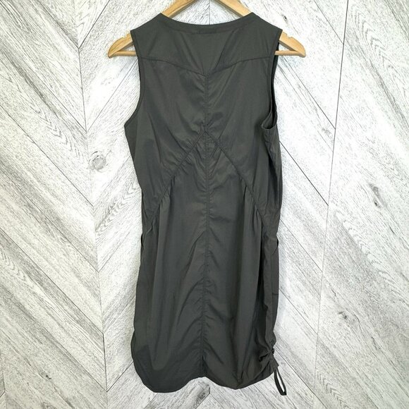 Indygena LIIKE Dress Womens Medium Gray V-Neck Sleeveless Pockets Nylon Stretch - Picture 3 of 5